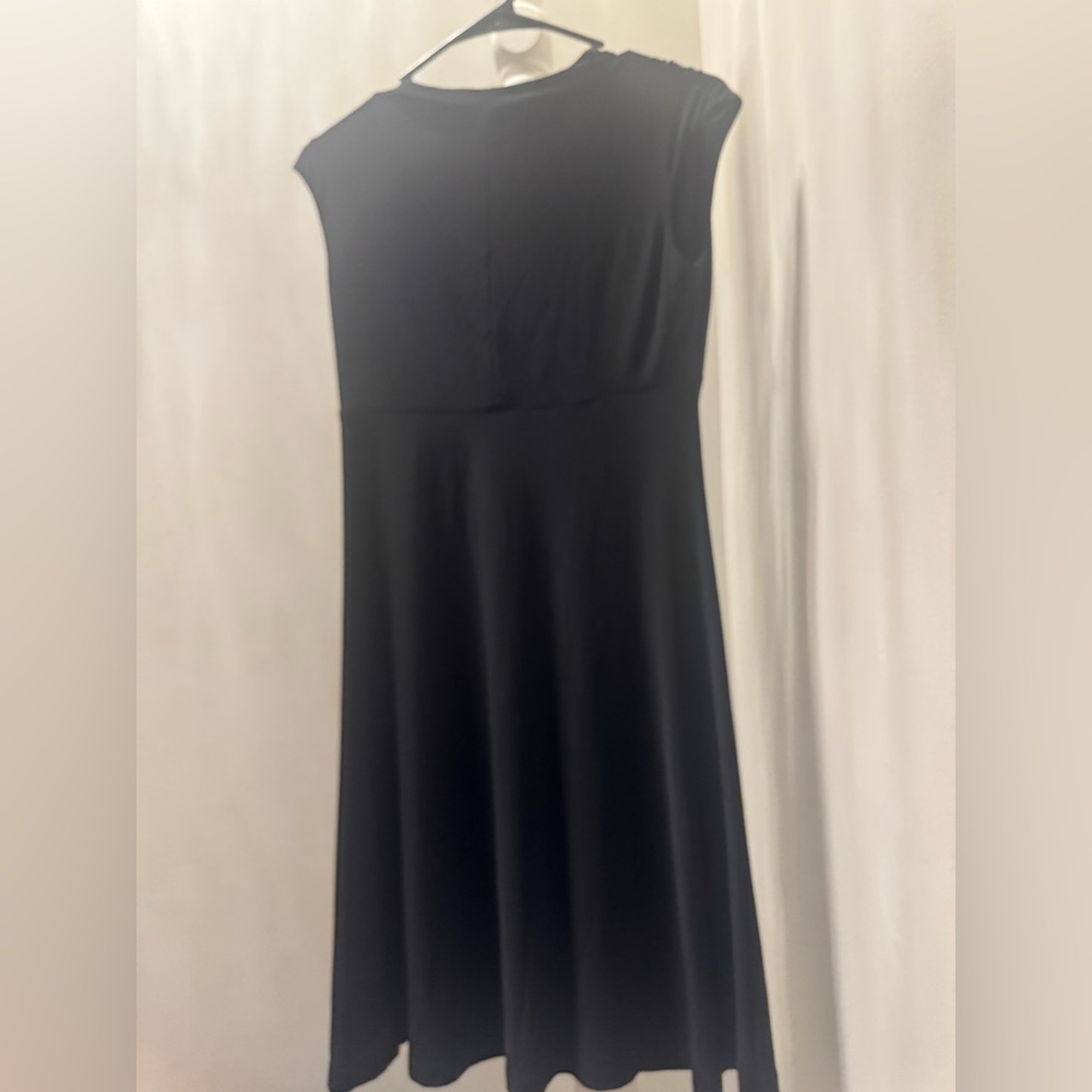 Nine West Black Knot Front Sleeveless Midi Dress Size 8 - Picture 5 of 6